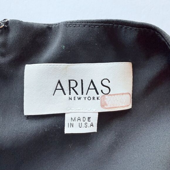 Arias New York Asymmetrical Draped Satin Crepe Halter Maxi Dress in Black Sz 12 - Picture 11 of 14